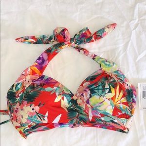NWT Gibson & Latimer tropical red bikini top L